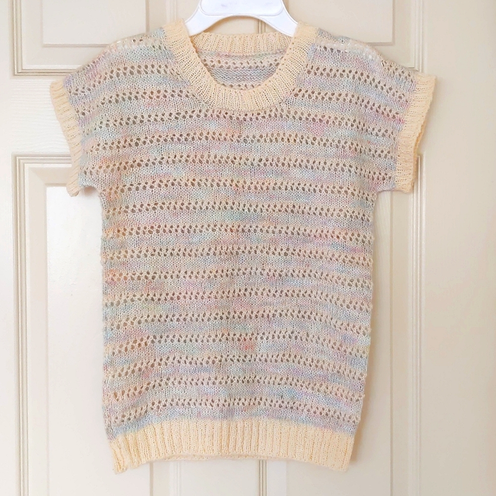 NWOT. Hand-knit by me. Girl's Crochet vest.